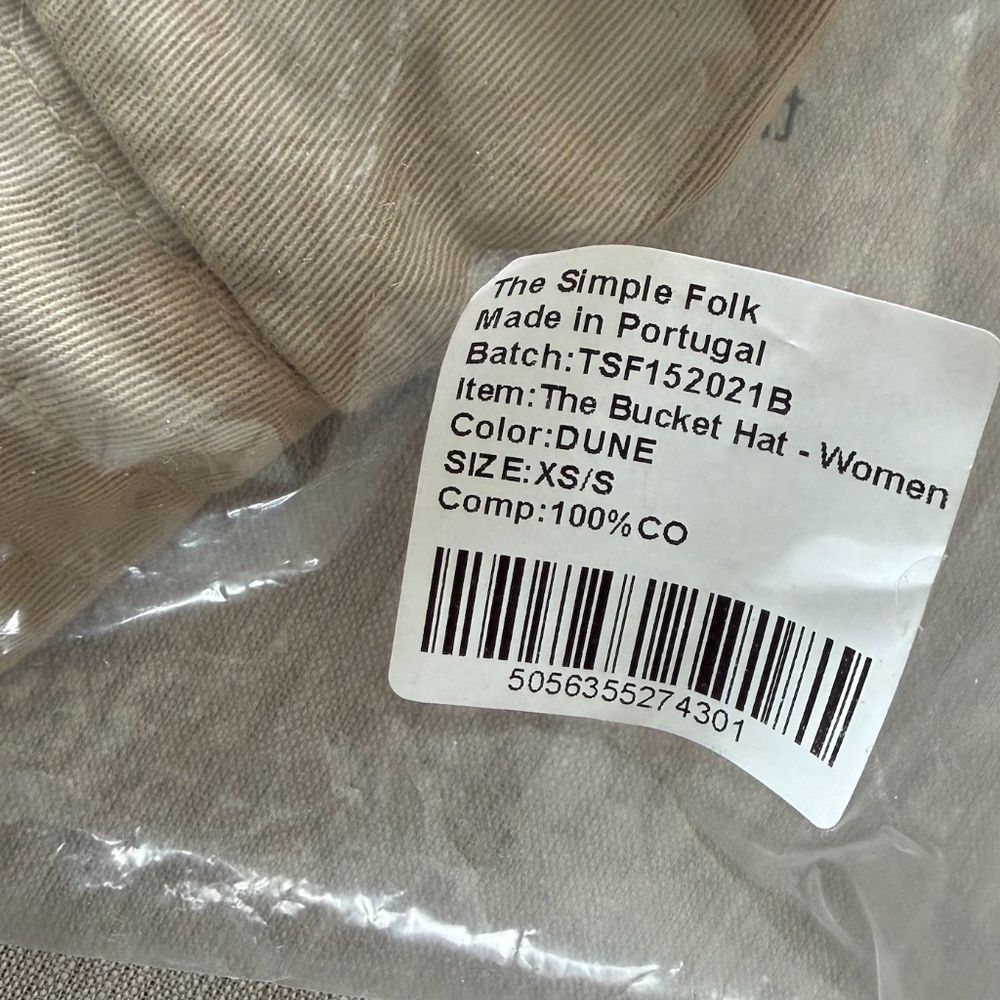 The Simple Folk The Bucket Hat Womens XS/S Dune New - Picture 4 of 4